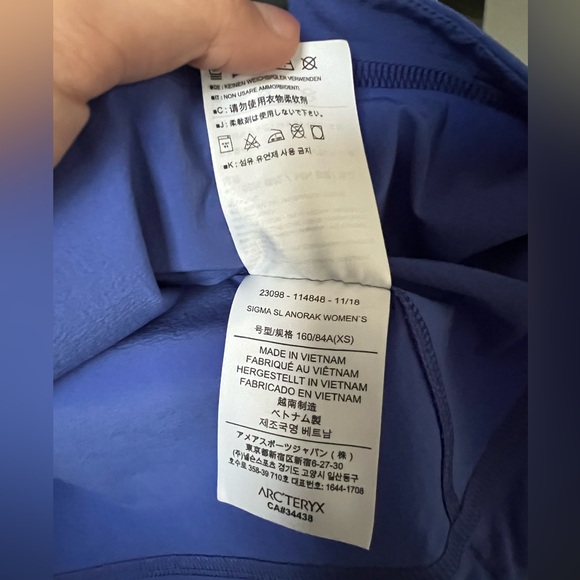 Arc’teryx Sigma SL Anorak Women's Periwinkle Purple Blue Half-Zip XS - Picture 7 of 7